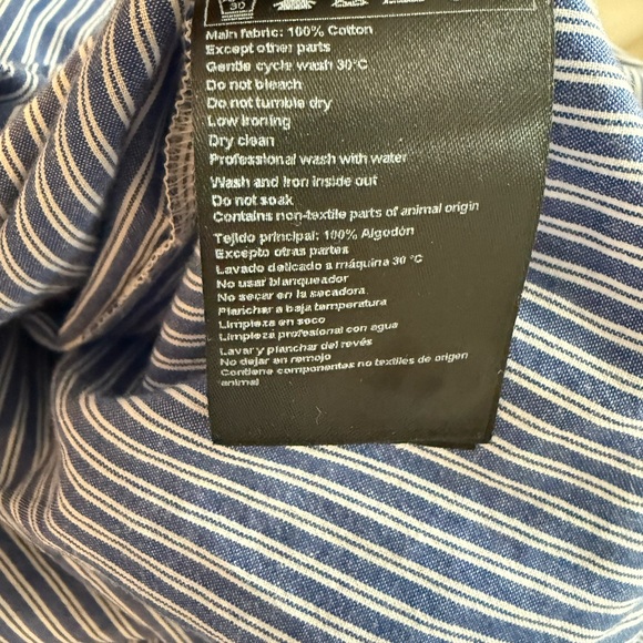 Ba&sh Striped Button-Down Long Sleeve Shirt Size M - Picture 8 of 11